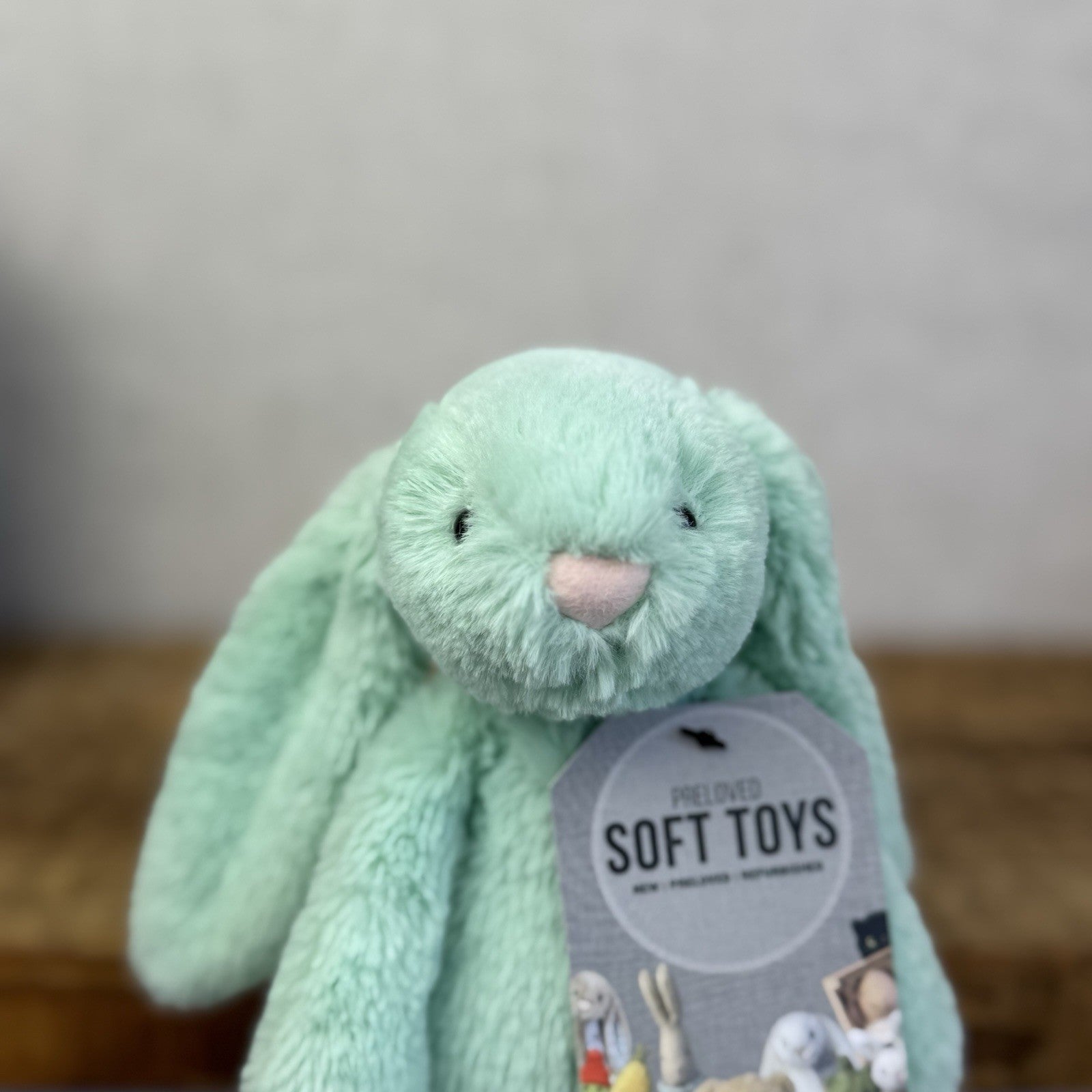 Jellycat Small Bashful Mint Bunny - Green Small Bashful Rabbit Retired 8" (#2)