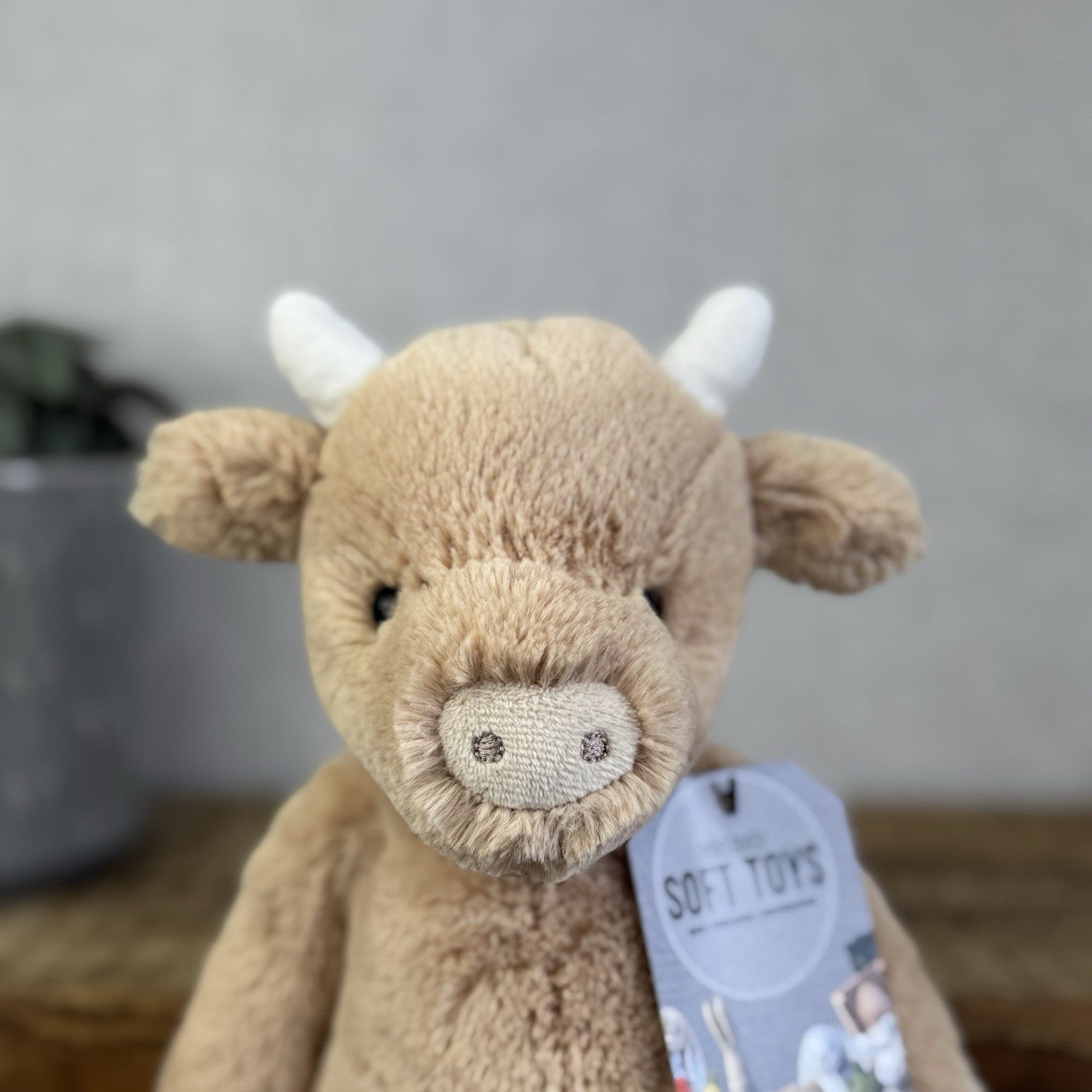 Jellycat Bashful Cow - Tan Golden Brown Cow Medium Soft Toy Retired 12"