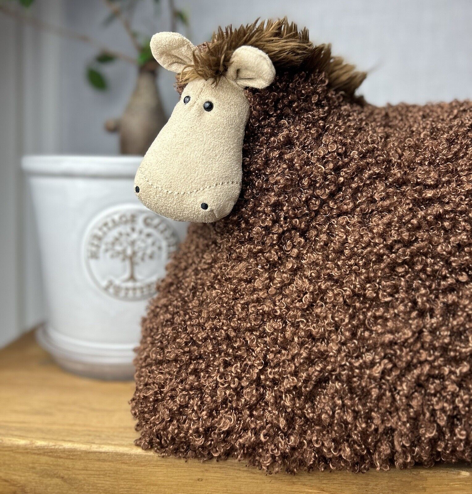 Jellycat Cushillow Horse - Pony/Horse Cushion - Curly Horse Pillow - RARE