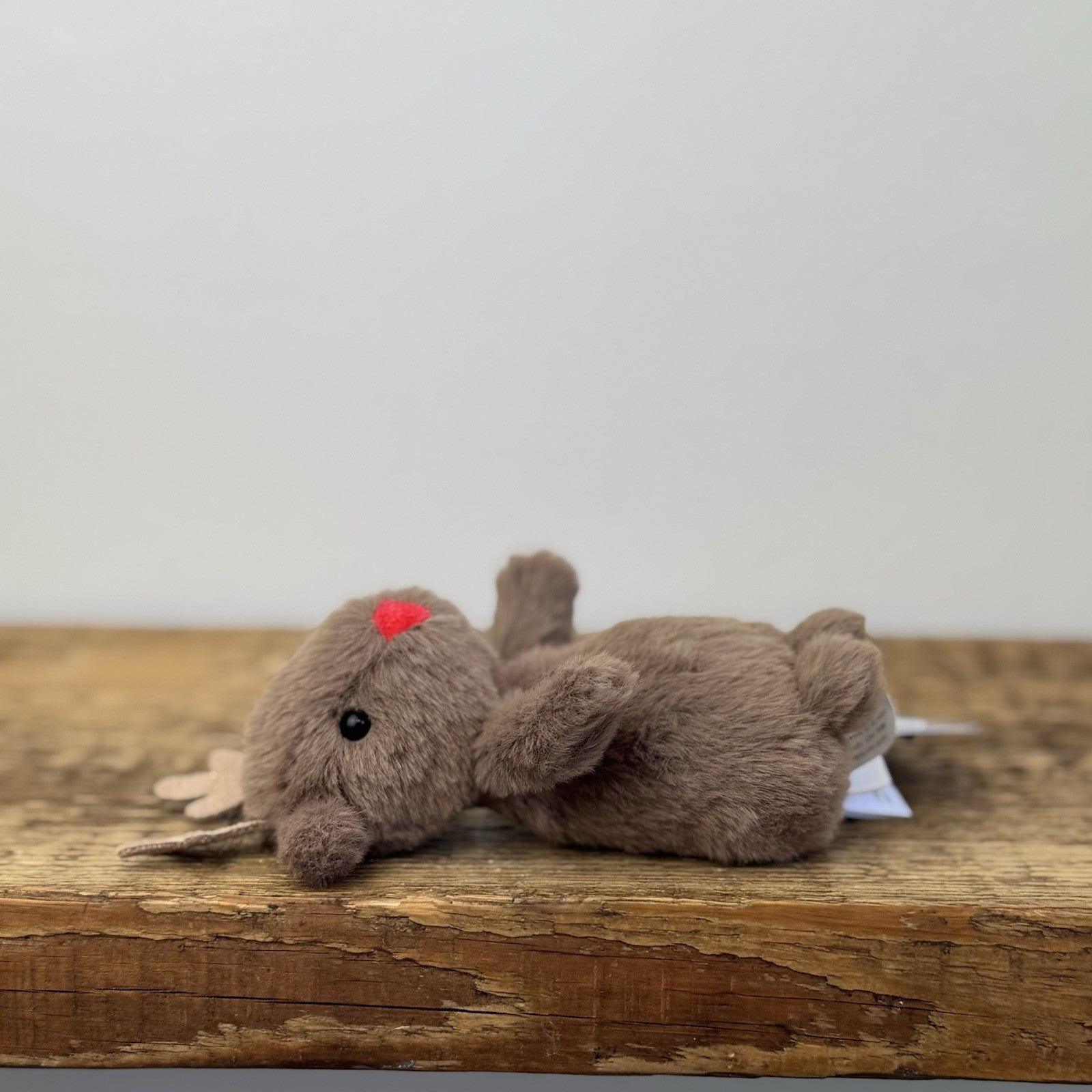 Jellycat Fluffy Reindeer - Tiny Brown Mini Reindeer Beanie Soft Toy 4" Rare
