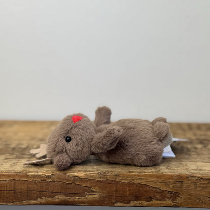Jellycat Fluffy Reindeer - Tiny Brown Mini Reindeer Beanie Soft Toy 4" Rare