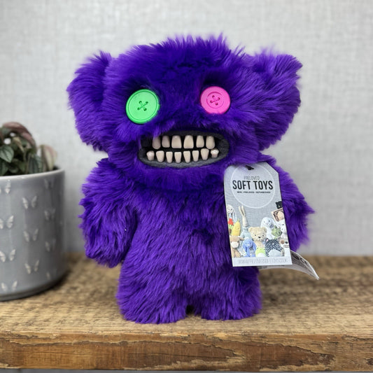 Fuggler Grumpy Grumps - Purple Fluffy Fuggler Button Eyes Funny Ugly Monster
