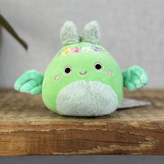 Squishmallows Tove The Mothman Clip / Keyring Squish Green Fluffy Cute 3.5”