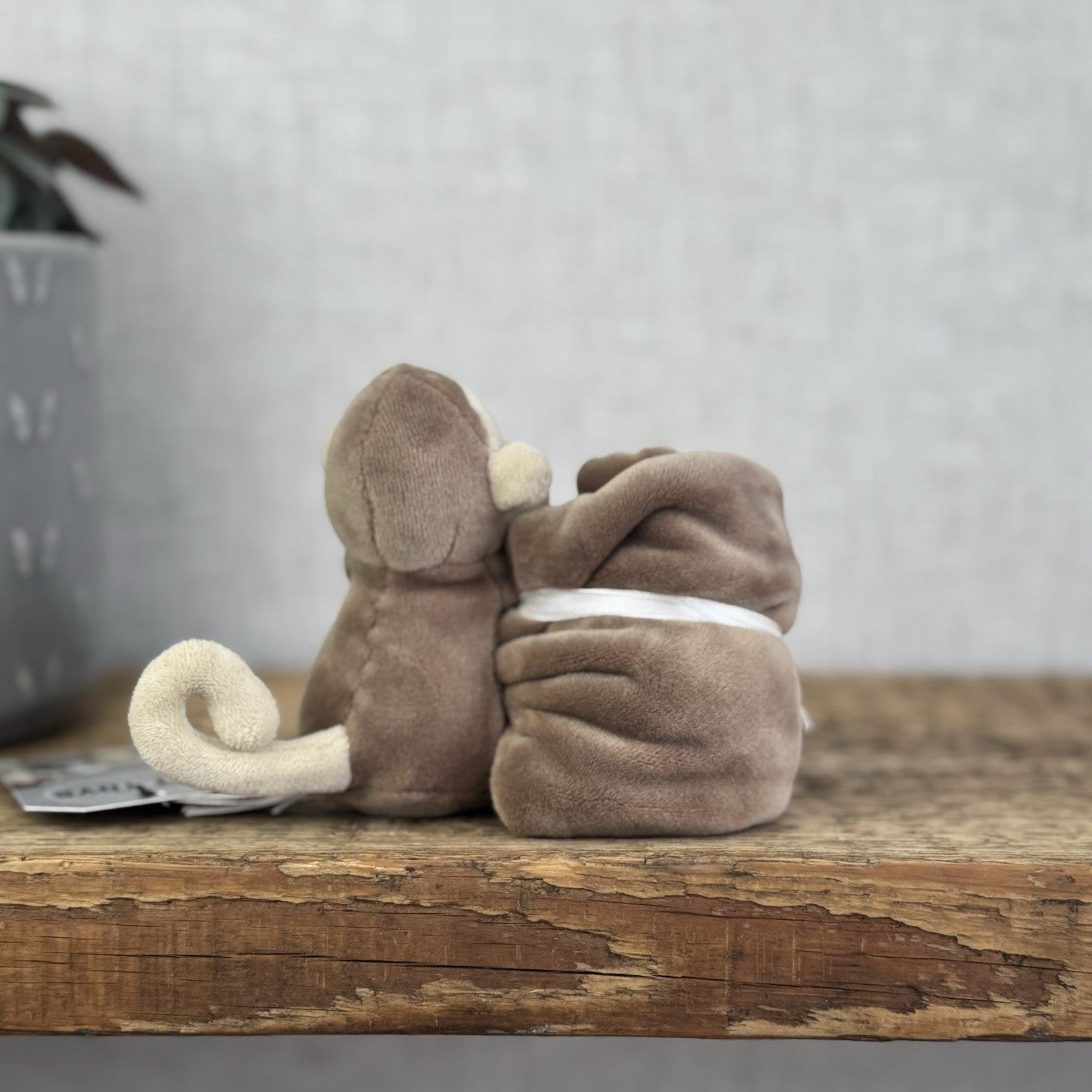 Jellycat My First Monkey Soother - Monkey Comforter Toy (no Box) Brown Velour 8”