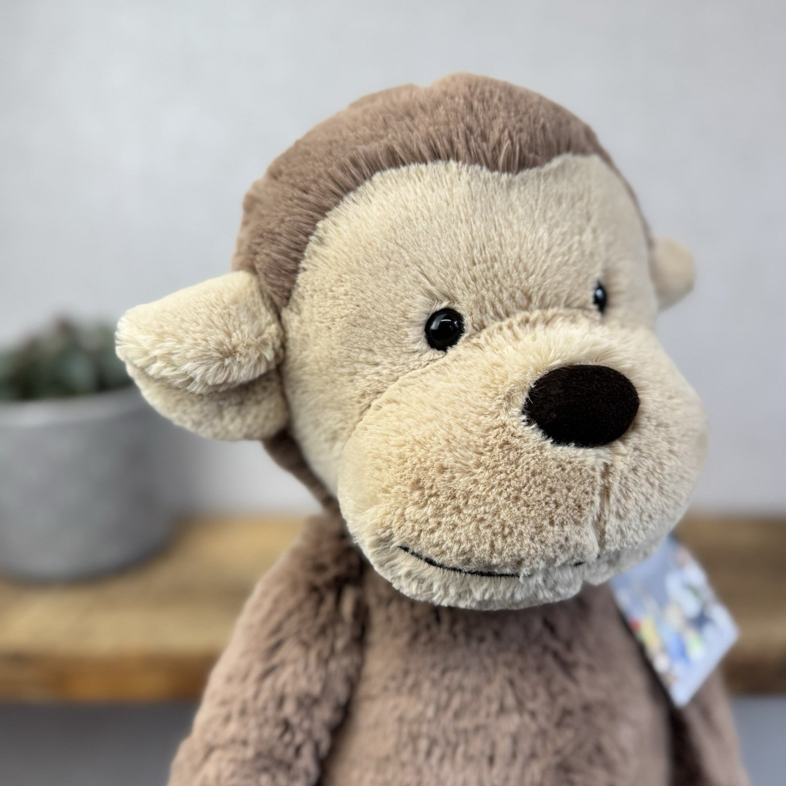 Jellycat Huge Bashful Monkey - Huge Monkey Beanie Plush Cuddle NWOT 22"
