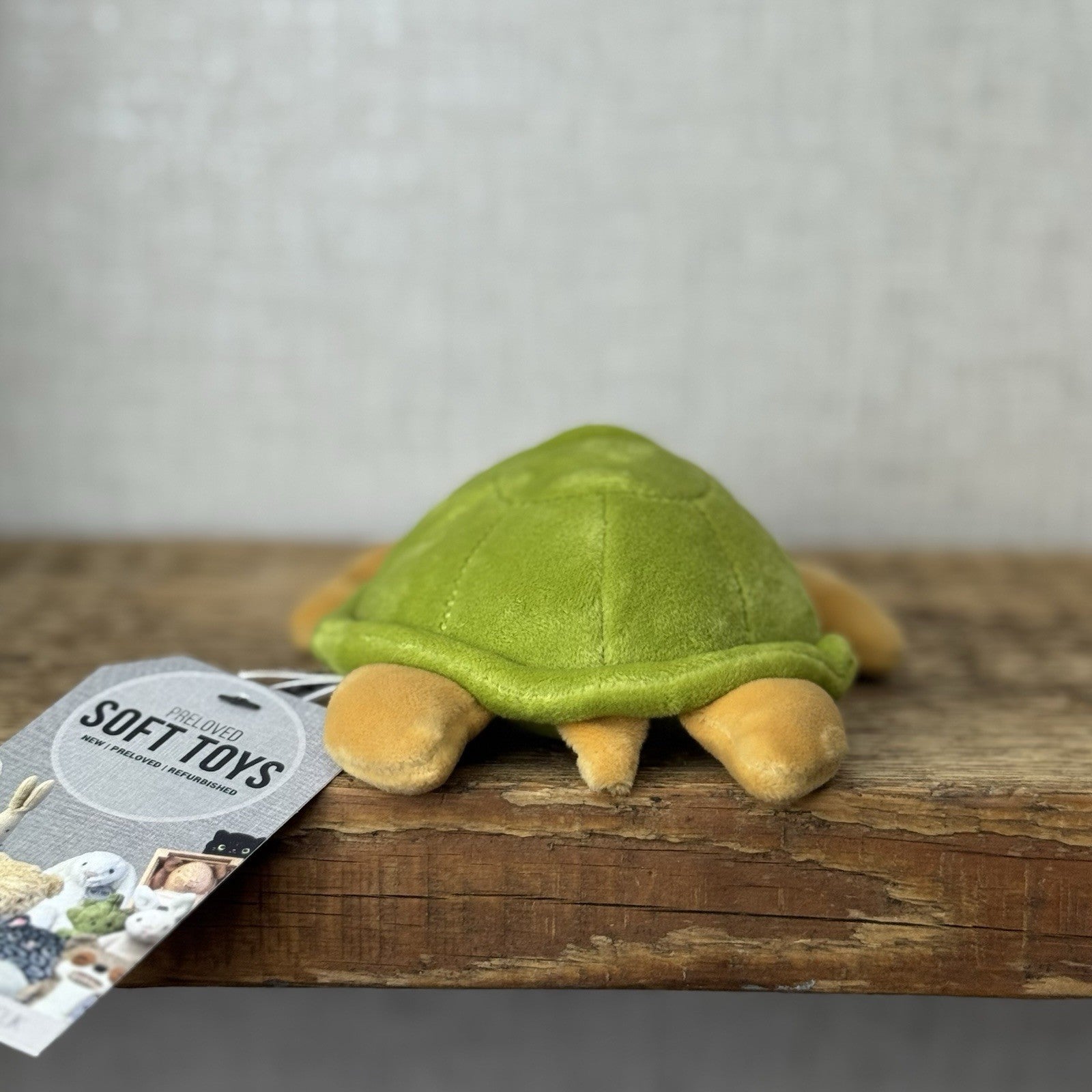 Jellycat Small CeeCee Turtle - Small Green Velour Turtle Beanie retired 6”