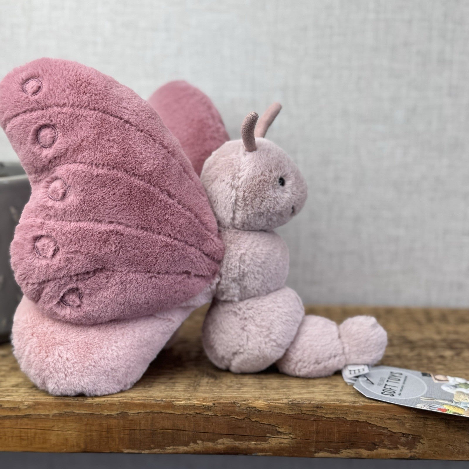 Jellycat Medium Beatrice Butterfly - Soft Pink Butterfly Beanie Display Retired