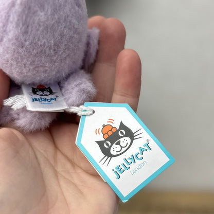 Jellycat Fluffy Octopus - Lilac Fluffy Octopus Plush Soft Toy - Pocket Pal 3"