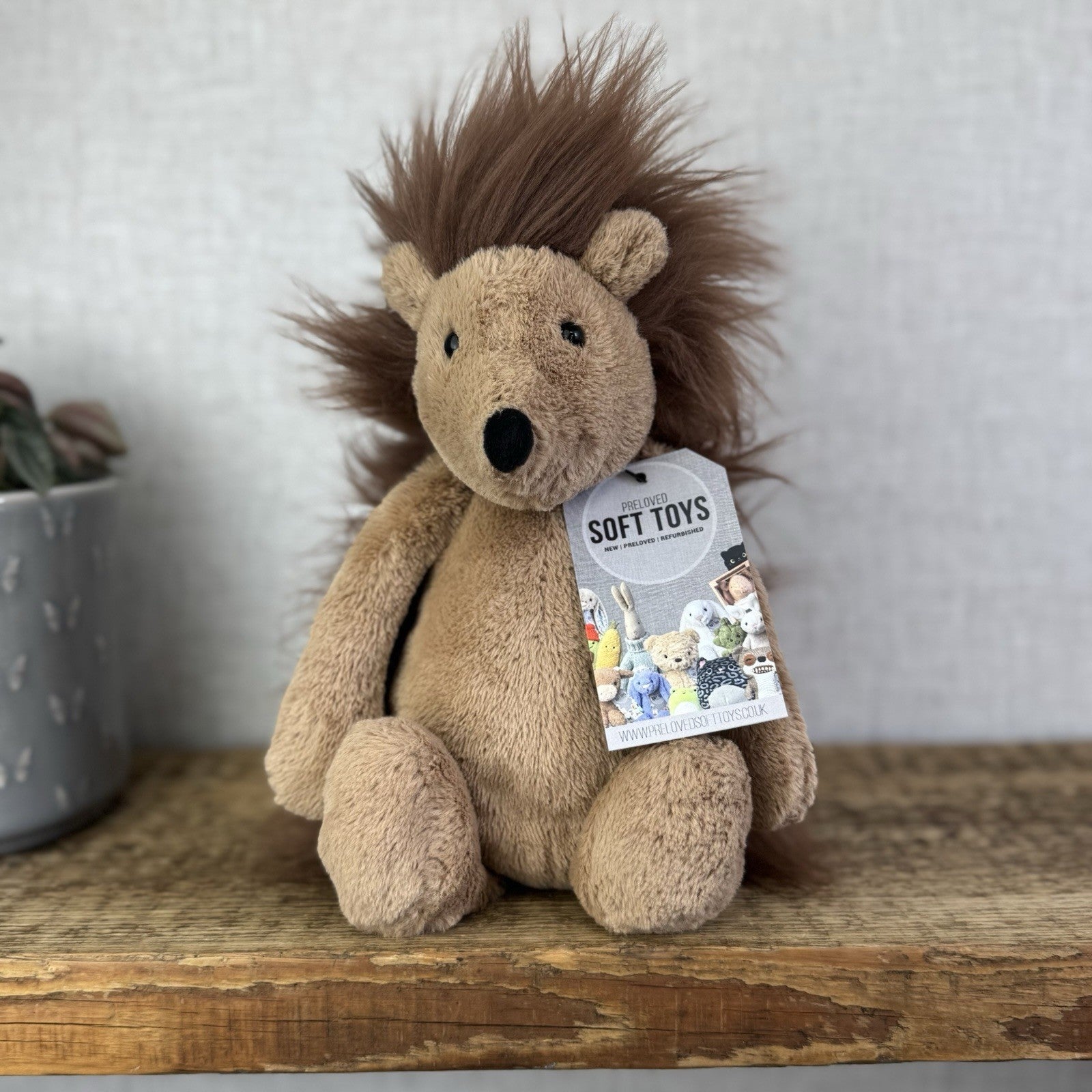 Jellycat Medium Spike Hedeghog - Light Brown/ Chocolate Brown Beanie Hedgehog
