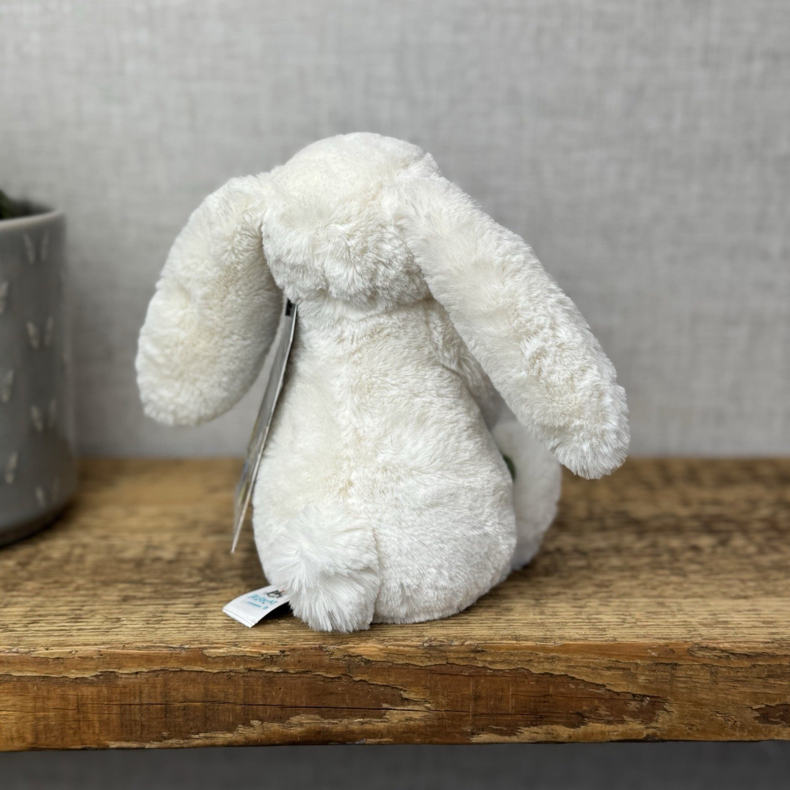 Jellycat Small Bashful Bunny Peony - Small Bunny With Pink Flower NWOT 8"