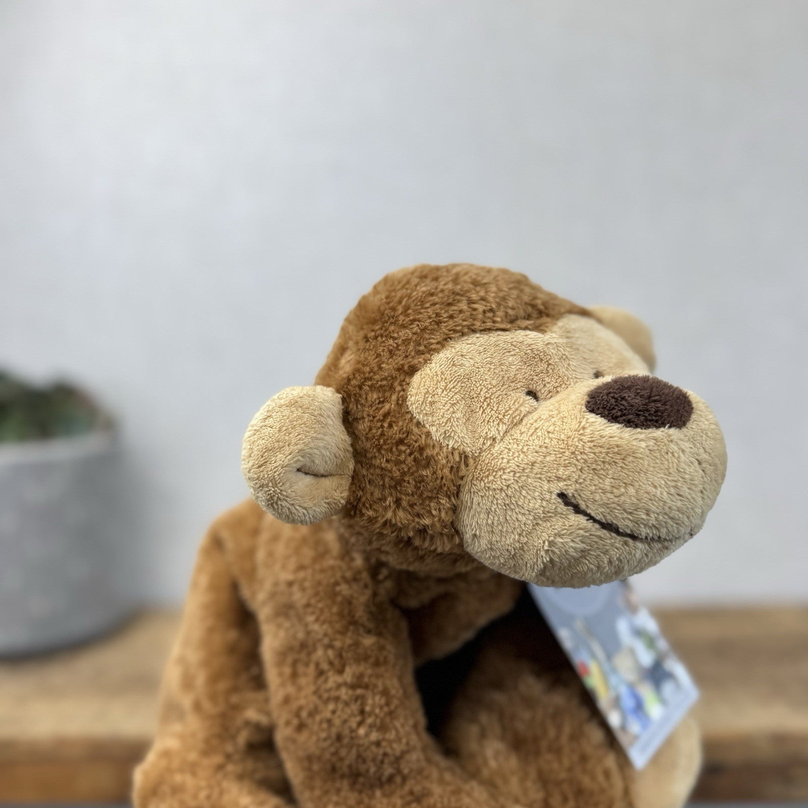 Marks & Spencers Large Plush Soft Toy Vintage Monkey Beanie M&S 8339249