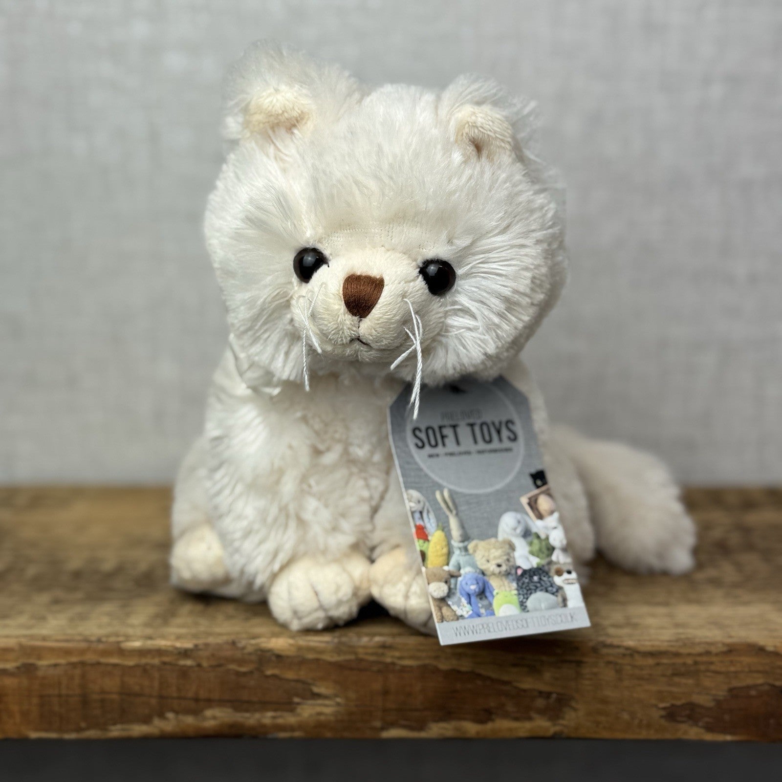 Bukowski Bears - Guccio Cat Small Cream/off White Beanie Cat/kitten Small 10”