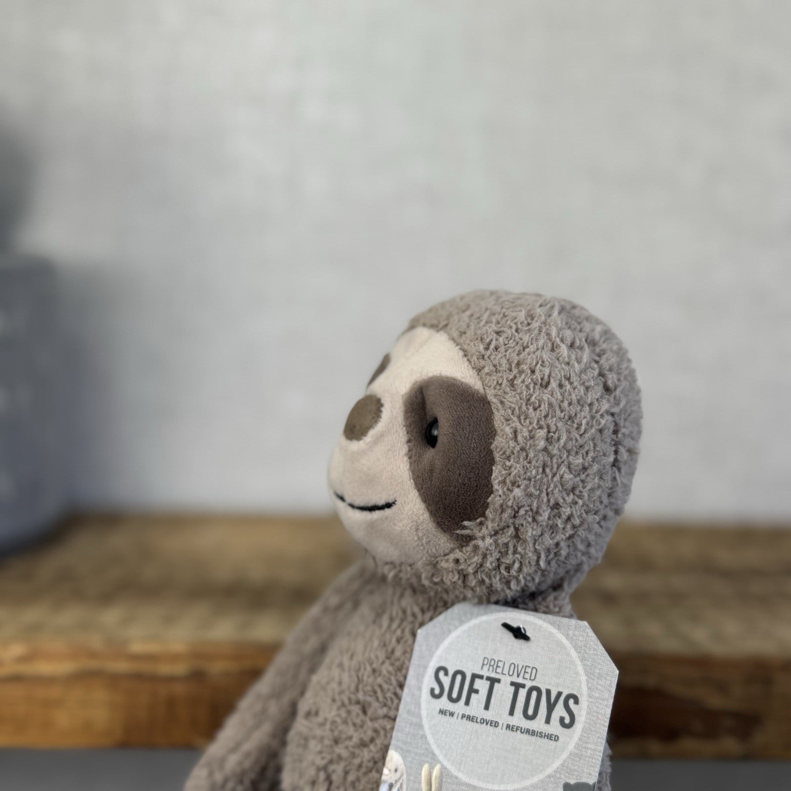 Jellycat Woogie Sloth - Small Grey Beanie Sloth Plush Rare Collectible Cute 10”