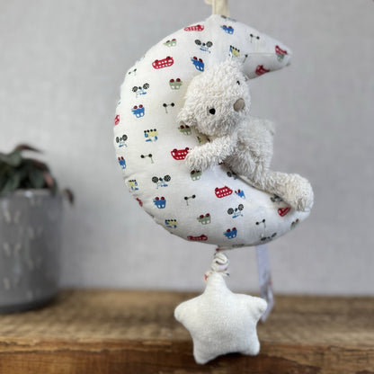 Jellycat Bedtime Bear Musical Pull - Cream Bear Moon Stars Lullaby Retired Rare