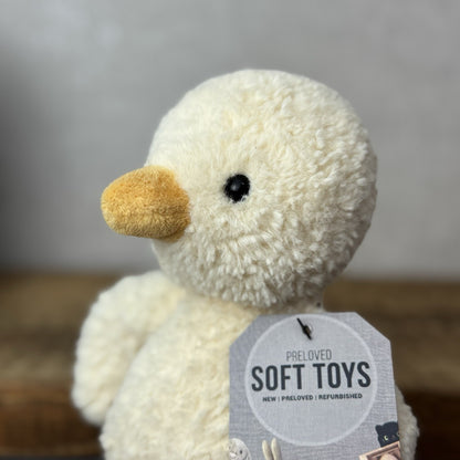 Jellycat Tumbletuft Duck - Small Pale Yellow Textured Duck Beanie Plush NWOT 8"