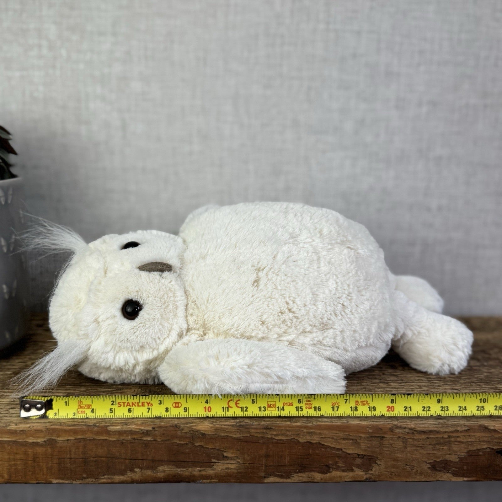 Jellycat Medium Bashful Owl - White Owl Beanie Soft Toy Retired Plush 12"