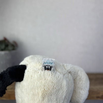Jellycat Large Bashful Black/cream Puppy Dog - Large Dog Plush Retired Rare 16”