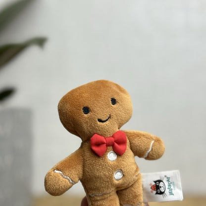 Jellycat Tiny Festive Folly Gingerbread - Tiny Gingerbread Jellycat With Tags 4"