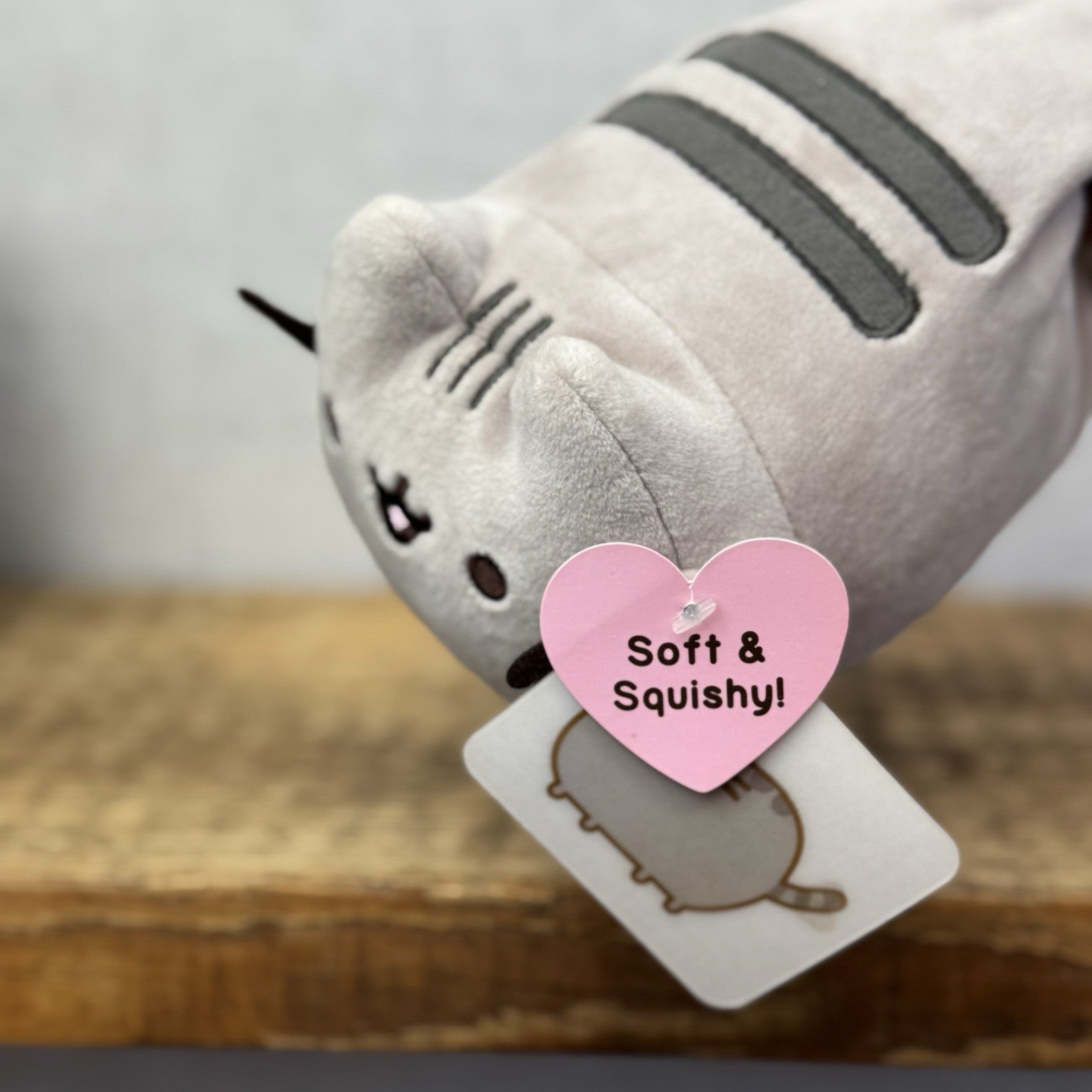 Gund Pusheen Cat Log Plush Retired Grey Tabby Cat 6"