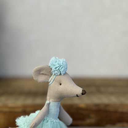 Maileg Ballerina Mouse - Little Sister Mint Pale Blue Ballet Mouse Mice New Tags