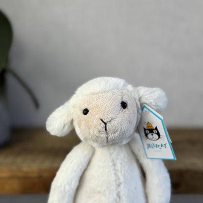 Jellycat Small Bashful Lamb Soft Toy Sheep New With Tags Cream Beanie 8” Tags