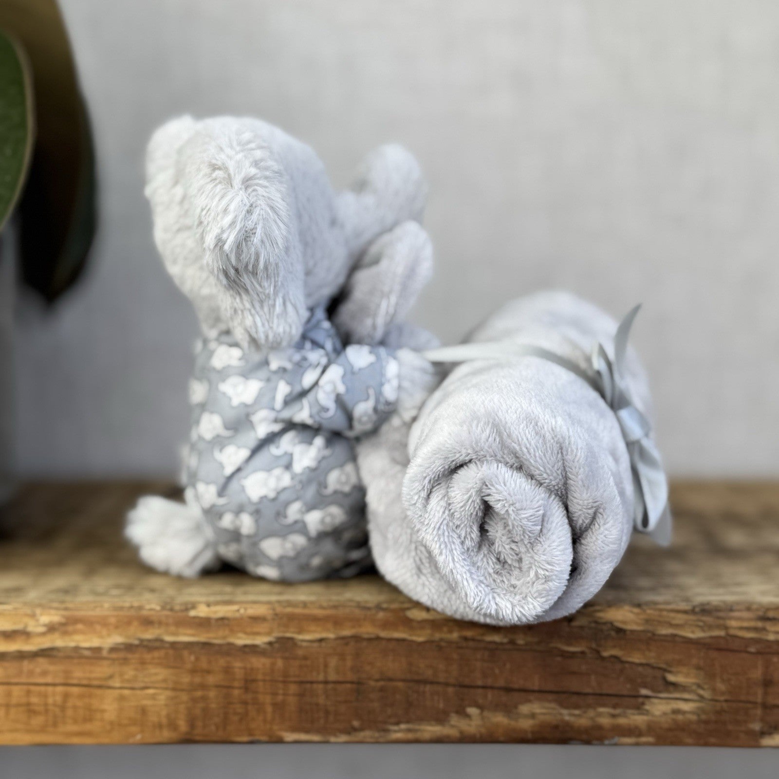 Jellycat Bedtime Elephant Soother - Grey Elephant In Pyjamas Soother Blanket