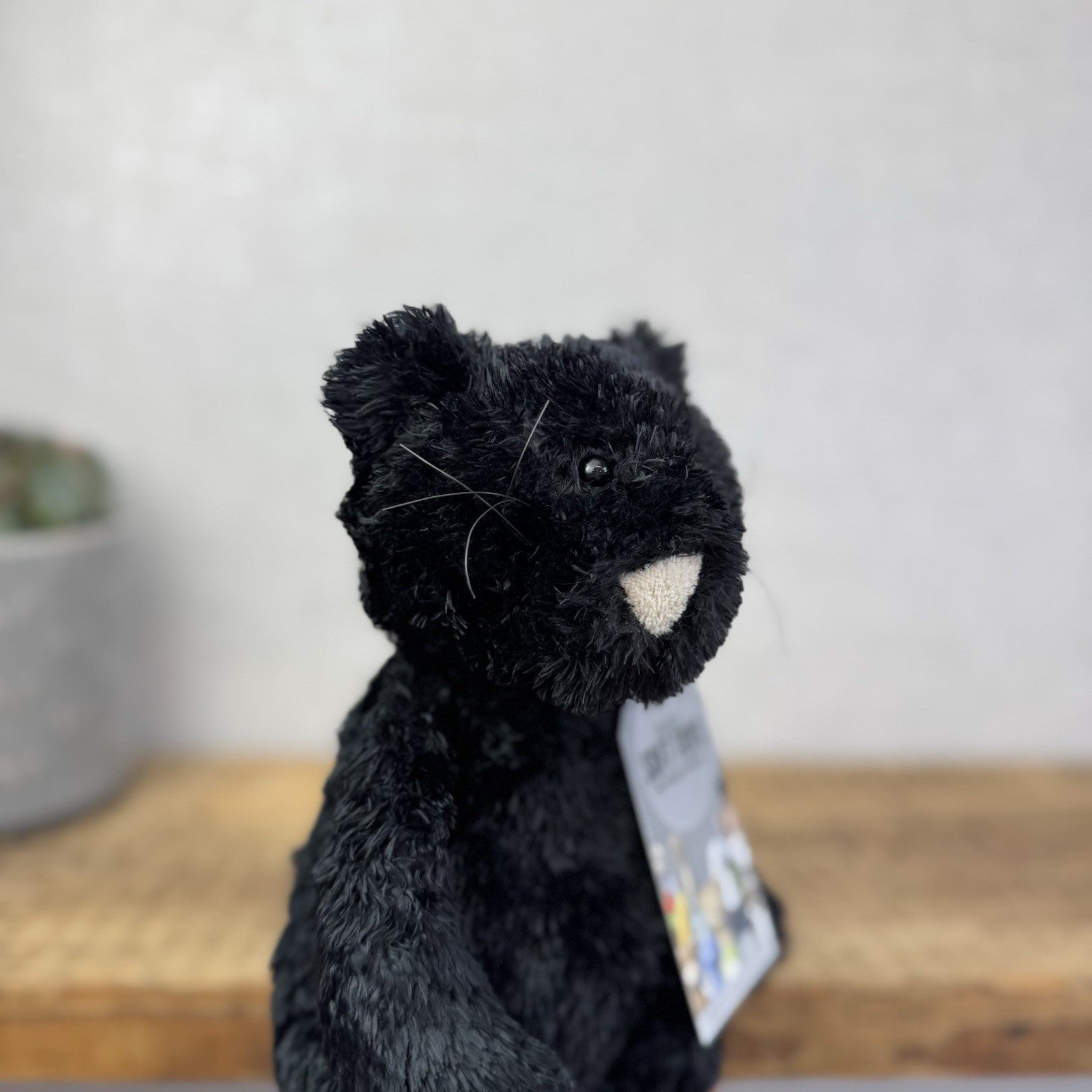 Jellycat Tumbler Cat  - Black Scruffy Bunglie Style Kitten Beanie Plush 10” NWOT