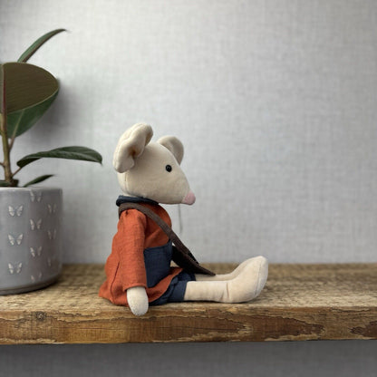 Jellycat Pedlar Mouse - Jellycat Mouse With Clothes & Bag Retired Rare 12"
