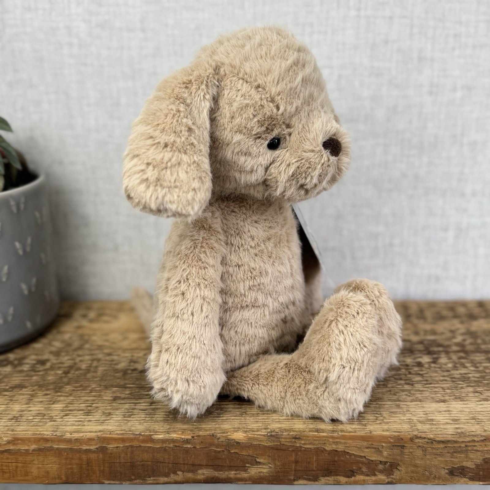 Jellycat Rolie Polie Puppy - Textured Beige Retired Puppy Soft Toy NWOT 12"