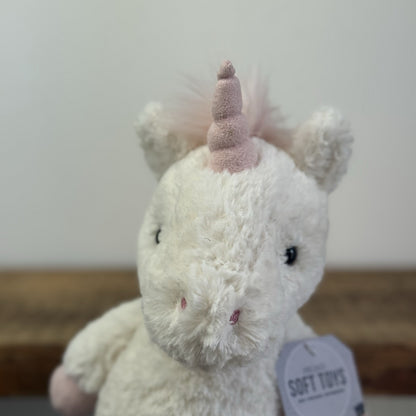 Jellycat Flossie Unicorn - White Unicorn Pink Fluffy Tail Beanie Retired 11"