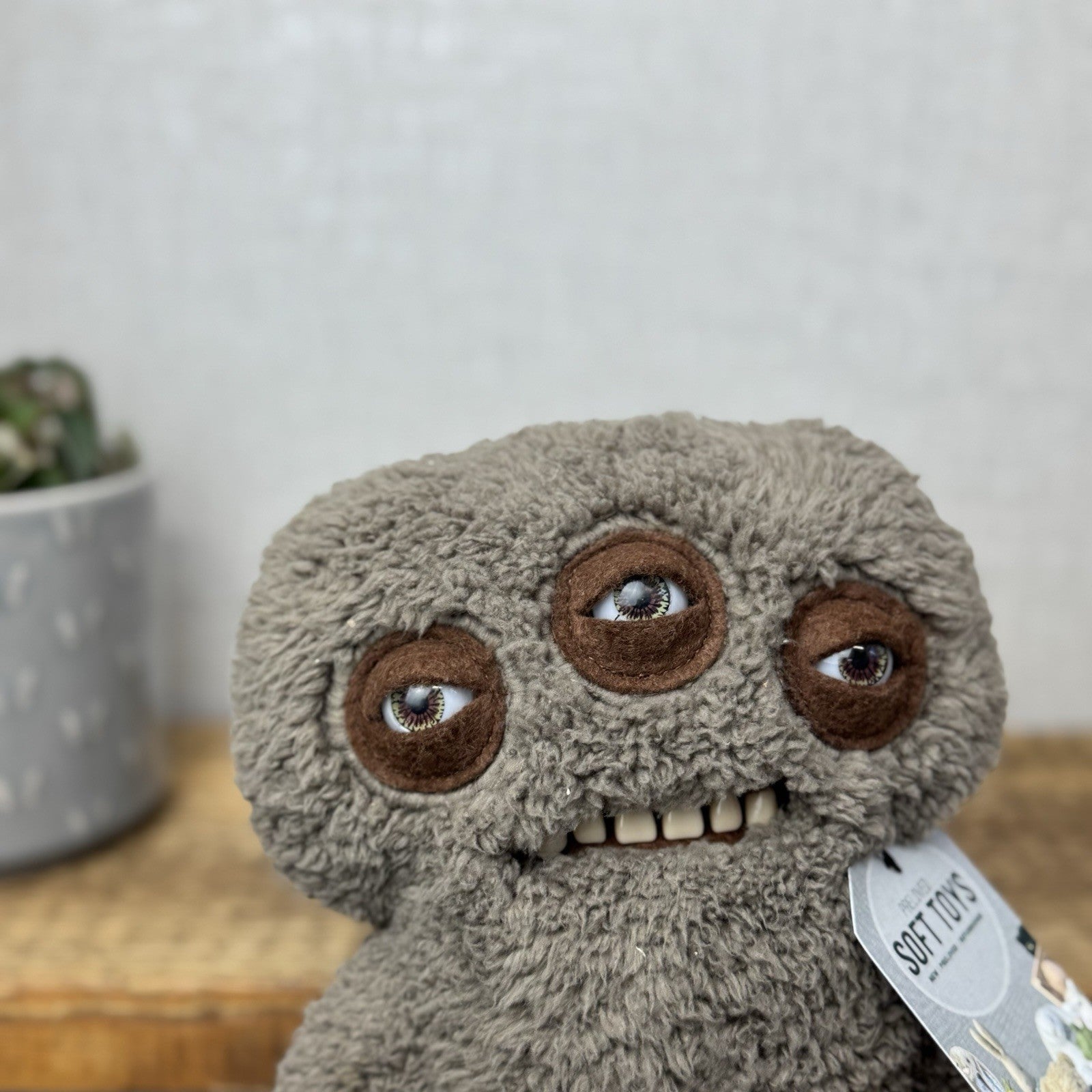 Fuggler Funny Ugly Monster Annoyed Alien - Brown 3 Eyed Snuggler Edition Monster