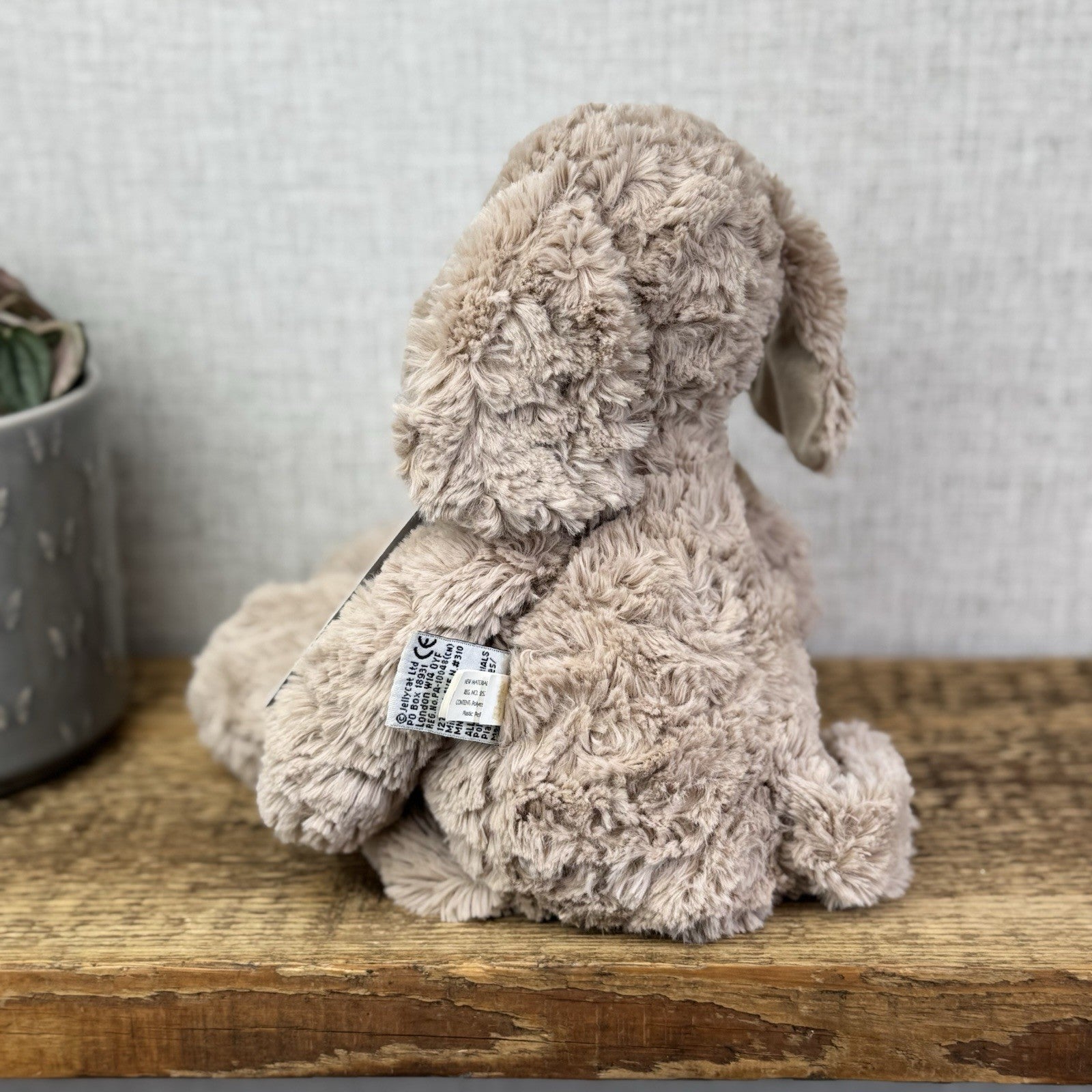 Jellycat Medium Skiffles Dog - Medium Textured Beanie Soft Toy Retired NWOT 14"