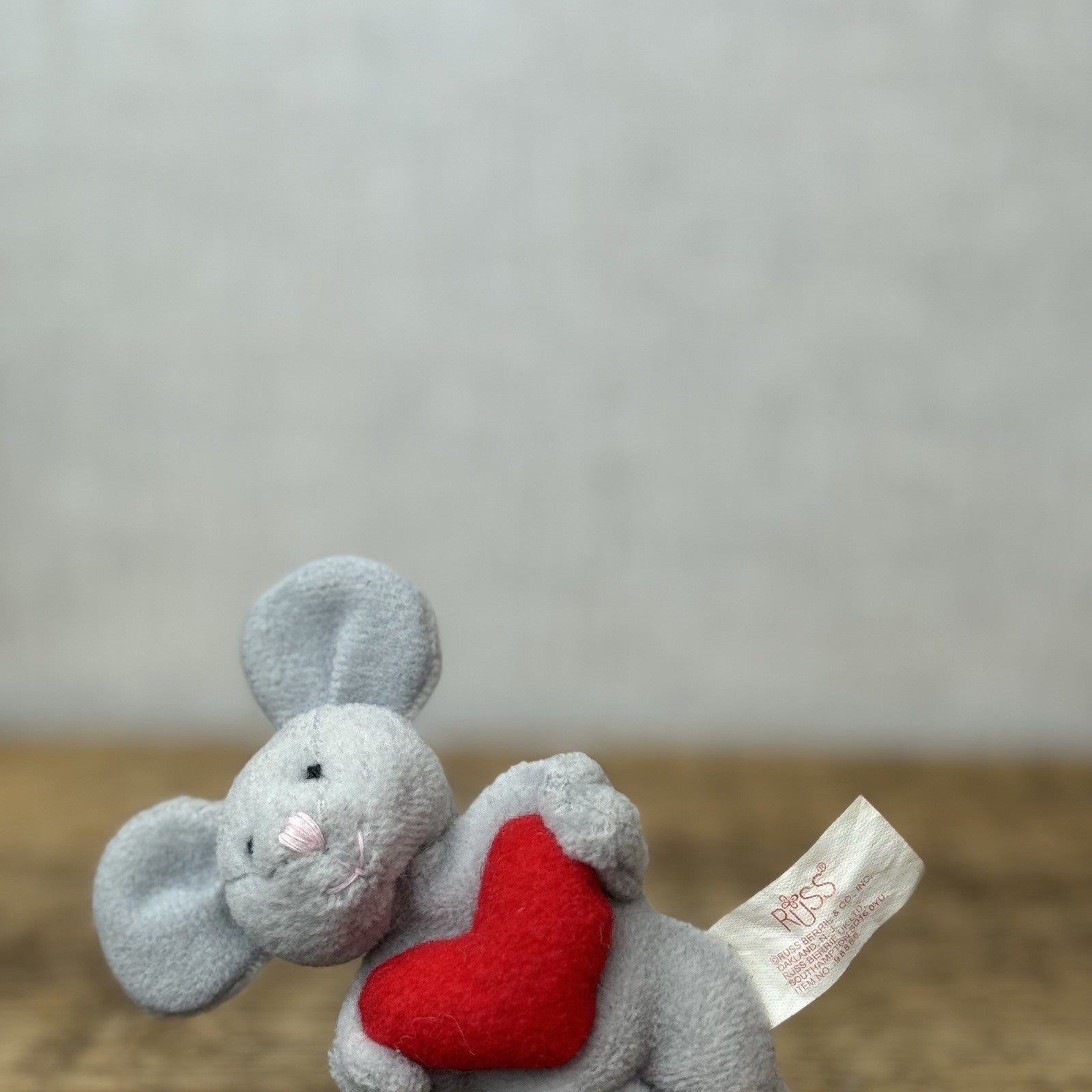 Russ Berrie & Co Miniature Vintage Beanbag Mouse 1990s Pocket Size Beanbag 3"