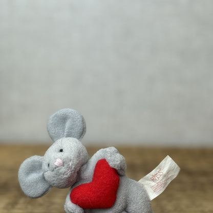 Russ Berrie & Co Miniature Vintage Beanbag Mouse 1990s Pocket Size Beanbag 3"