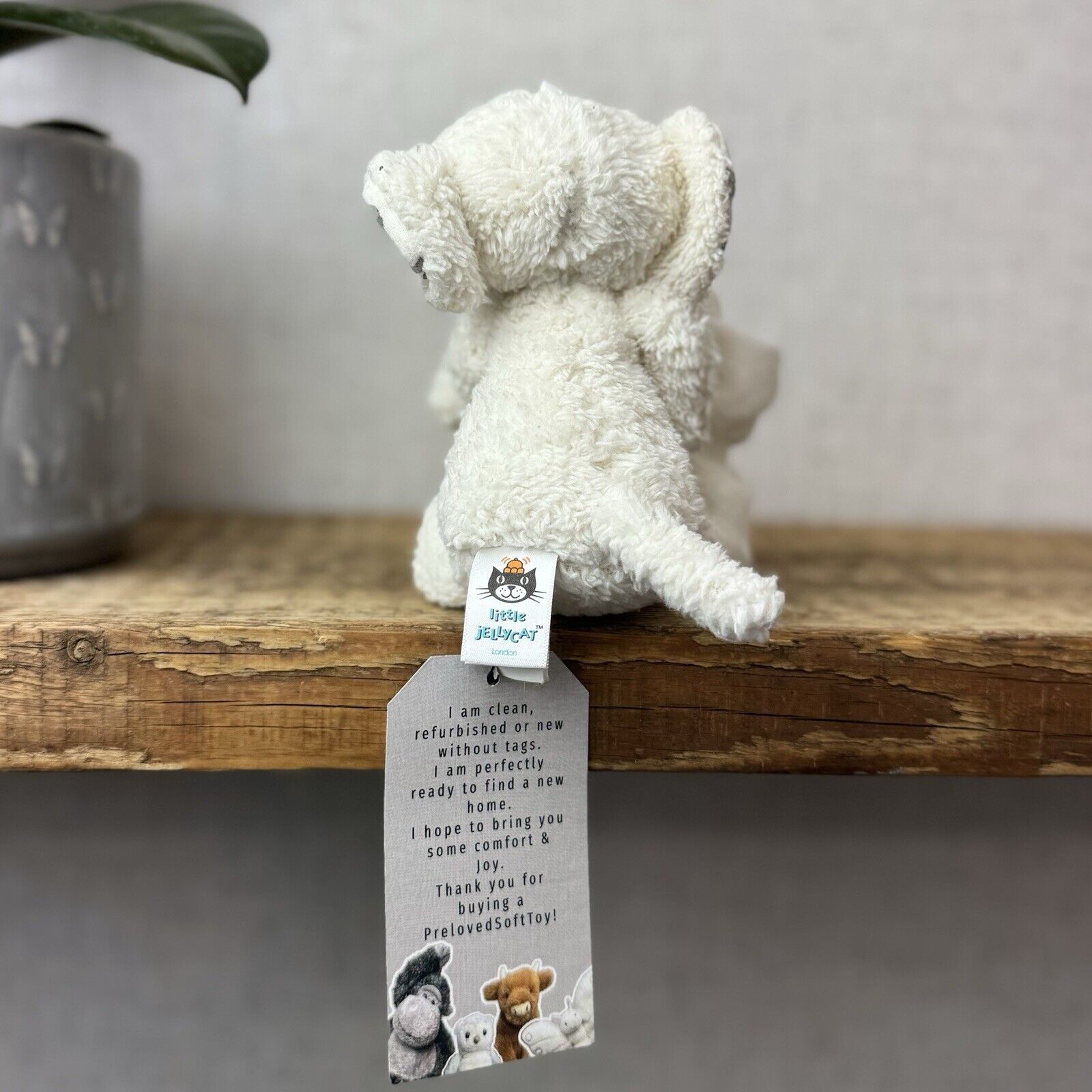 Jellycat Moonbeam Elephant Soother - White Nugget Elephant Soother Comforter