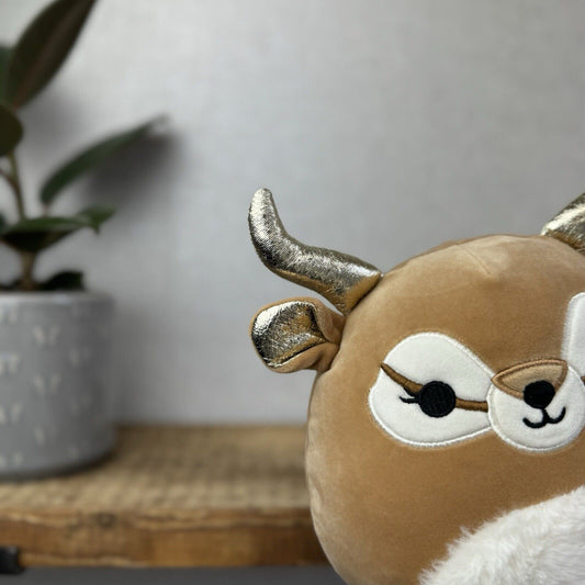 Squishmallow Kieli The Antelope - Brown Deer Gold Horns Soft Plush Squishy 7.5”