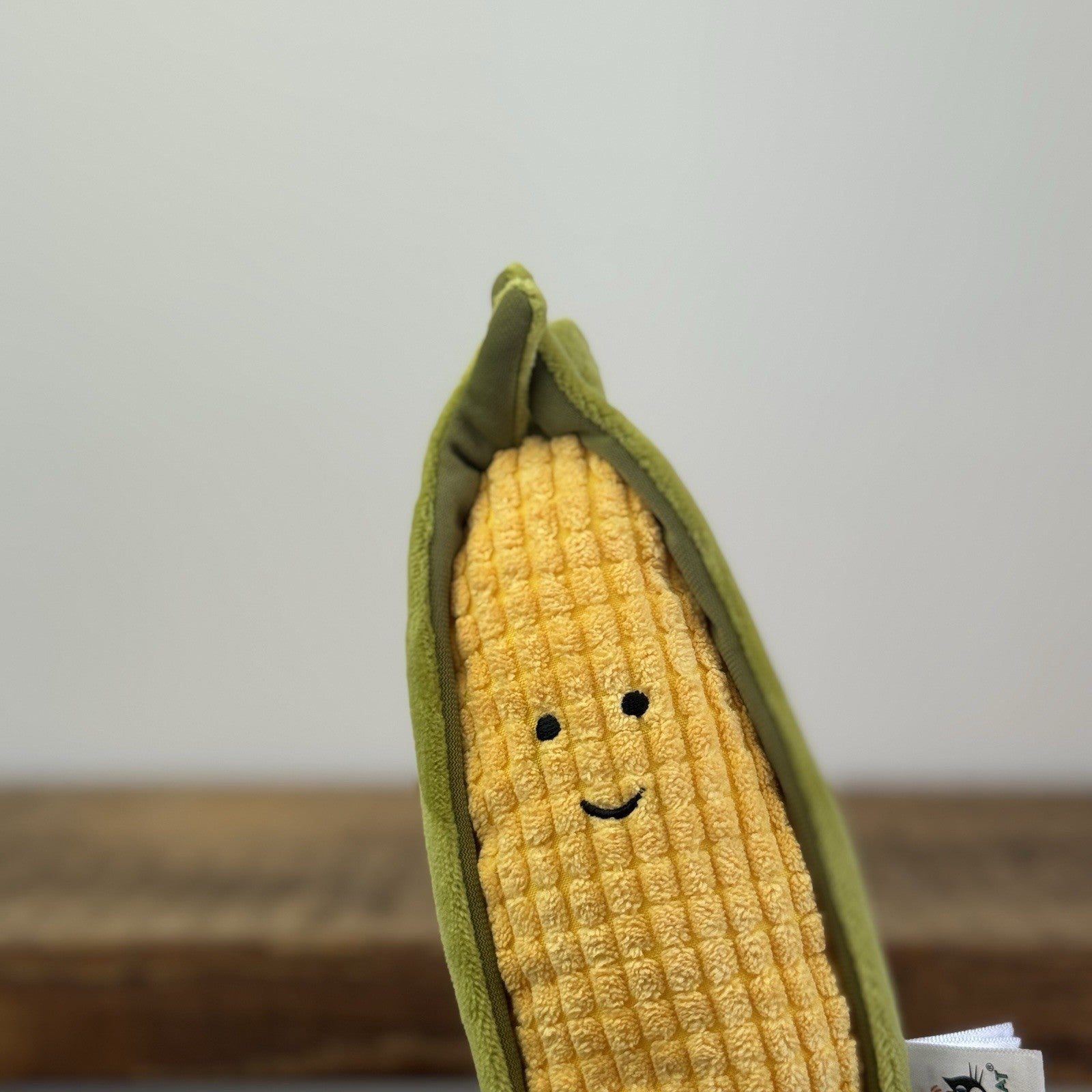 Jellycat Vivacious Veg Sweetcorn - Corn On The Cob Velour Plush Beanie 8"