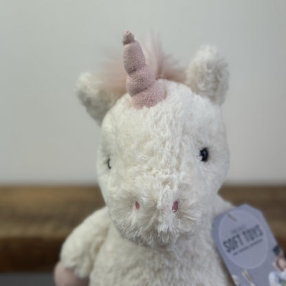 Jellycat Flossie Unicorn - White Unicorn Pink Fluffy Tail Beanie Retired 11"