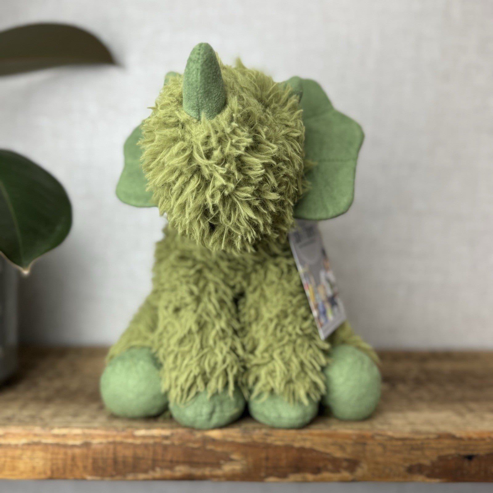 Jellycat Curvie Dino - Green Fluffy Sitting Dinosaur Plush Beanie - Medium 8” 