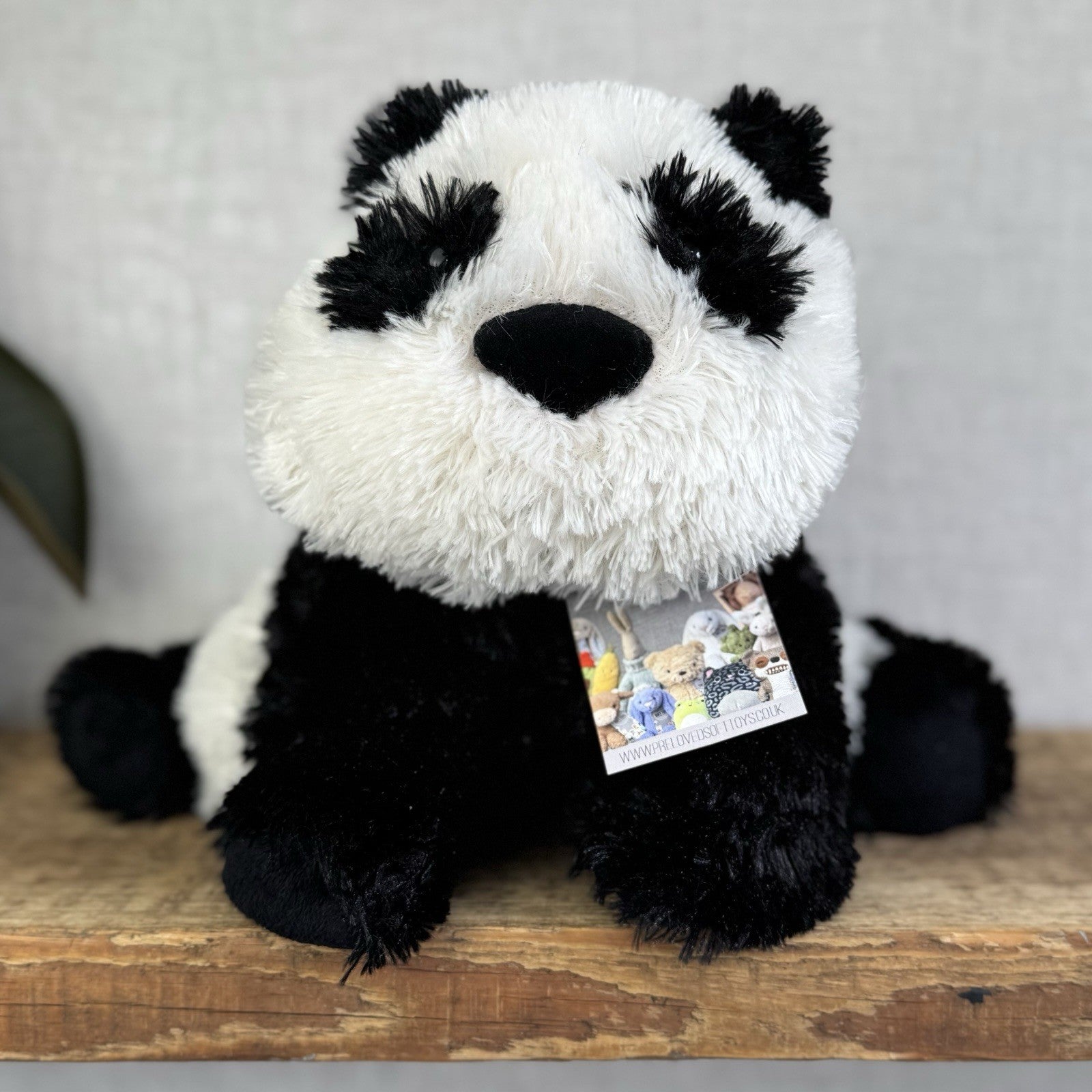Jellycat Medium Truffles Panda Black White Soft Panda Cushion Vintage Plush 14”