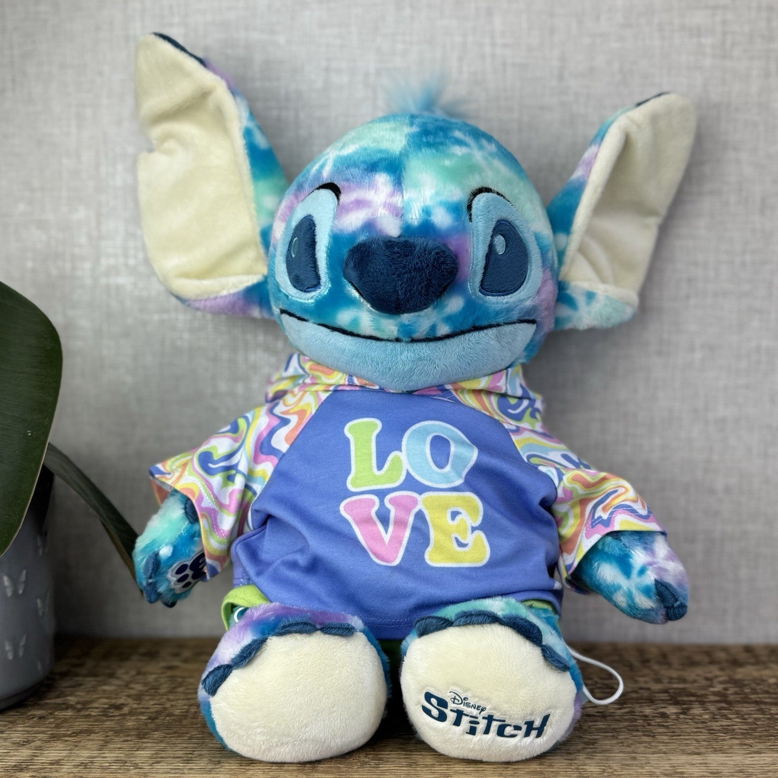 Build A Bear Disney Fun Florals Stitch - Floral Print Bab Stitch Plush Bear 17”