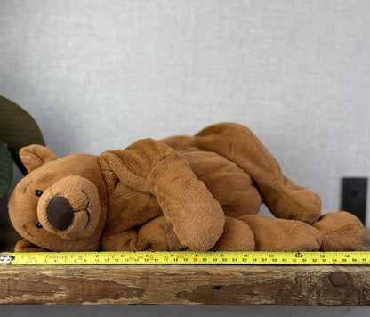 Jellycat Rumpletum Bear - Brown Suede Bear Soft Toy Beanie Retired Medium 14"