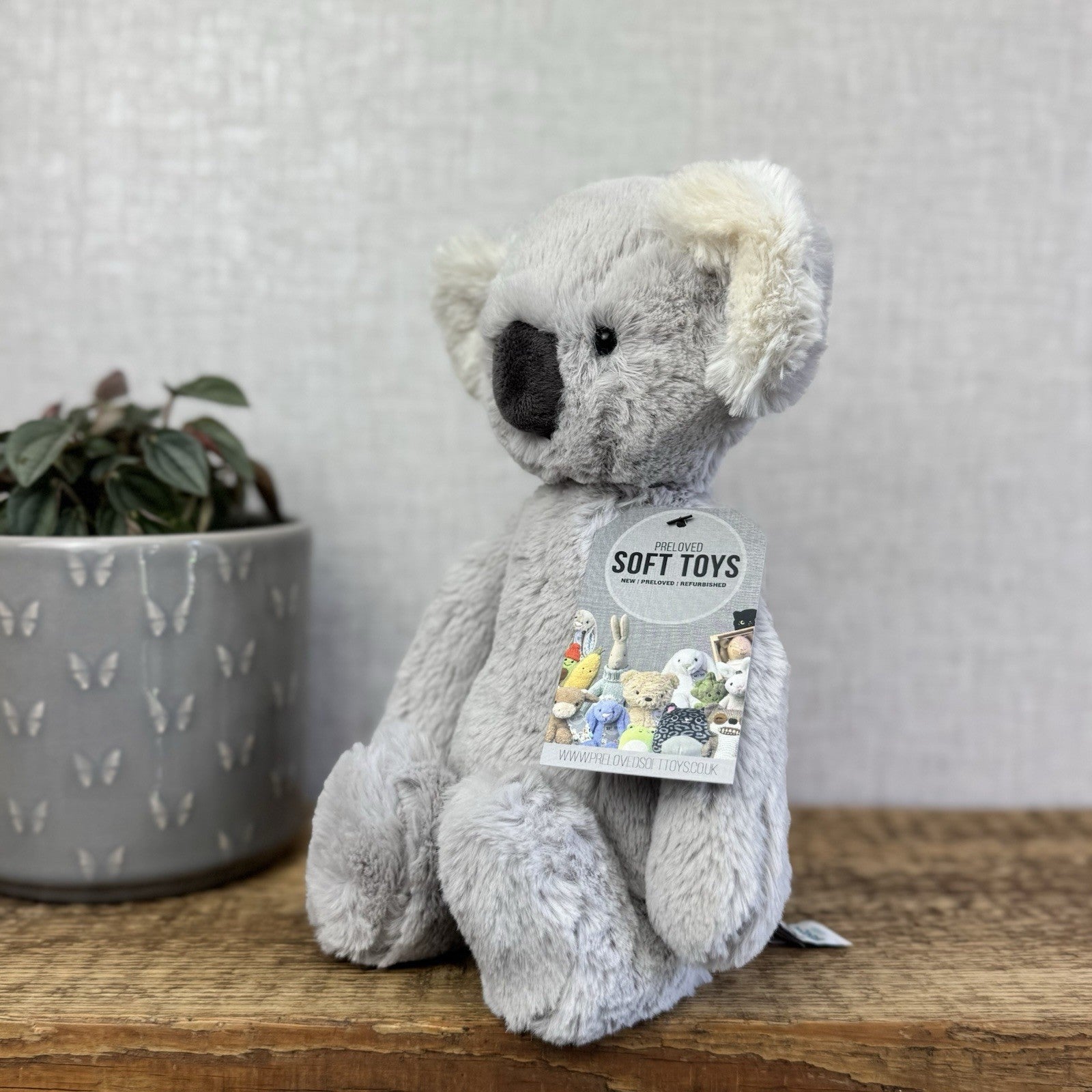 Jellycat Medium Bashful Koala - Light Grey Old Style Bashful Soft Toy Rare 12"