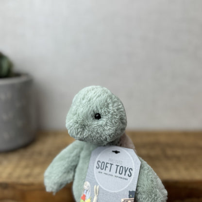 Jellycat Small Bashful Turtle - Small Beanie Light Green Tortoise Retired 8"
