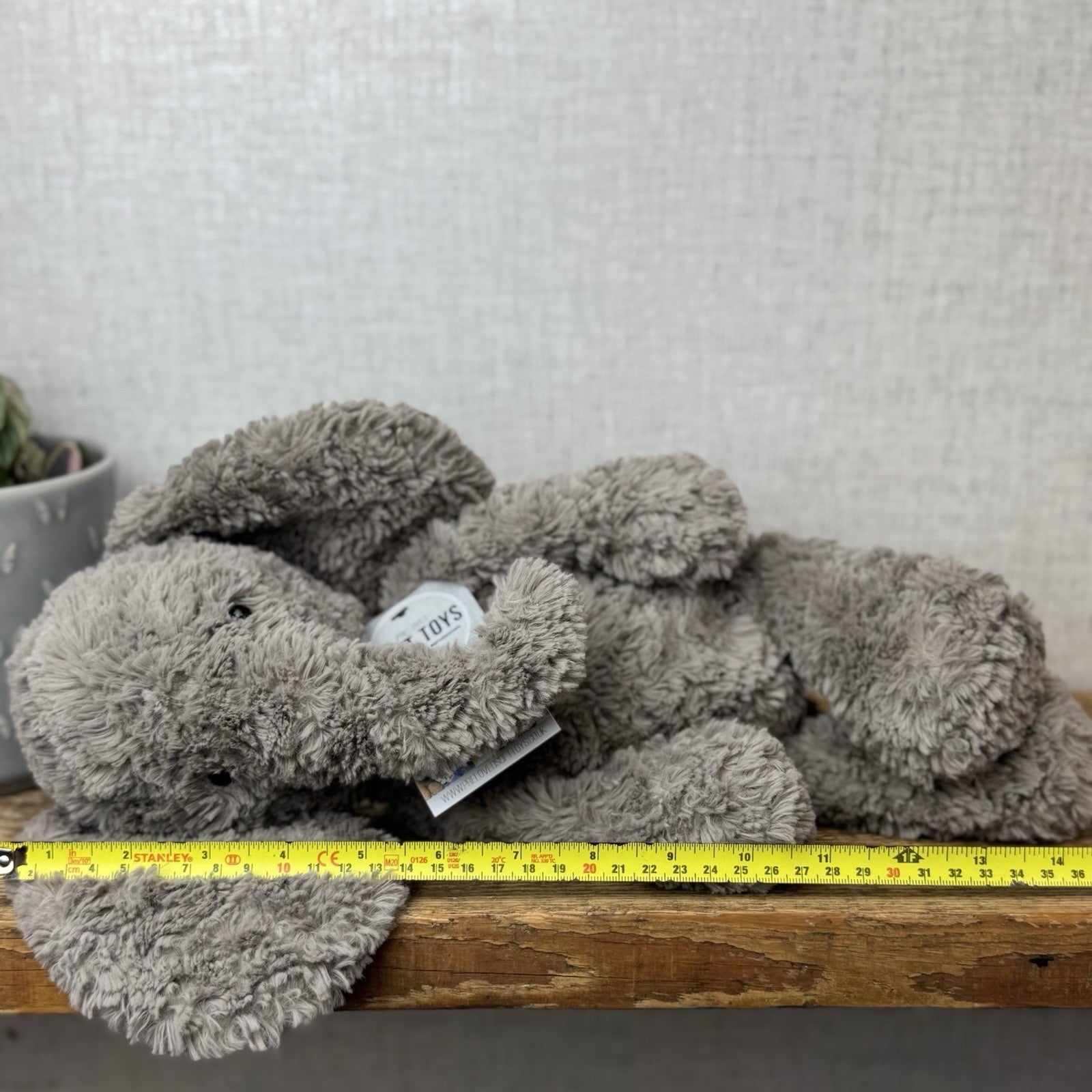 Jellycat Medium Mumble Elephant - Medium Dark Grey Jellycat Elephant 14"