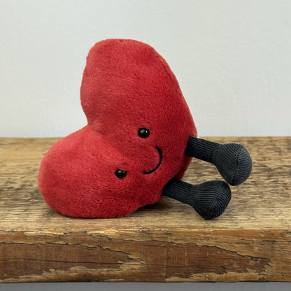Jellycat Amuseable Red Heart Small Beanie Heart Soft Toy  - New With Tags