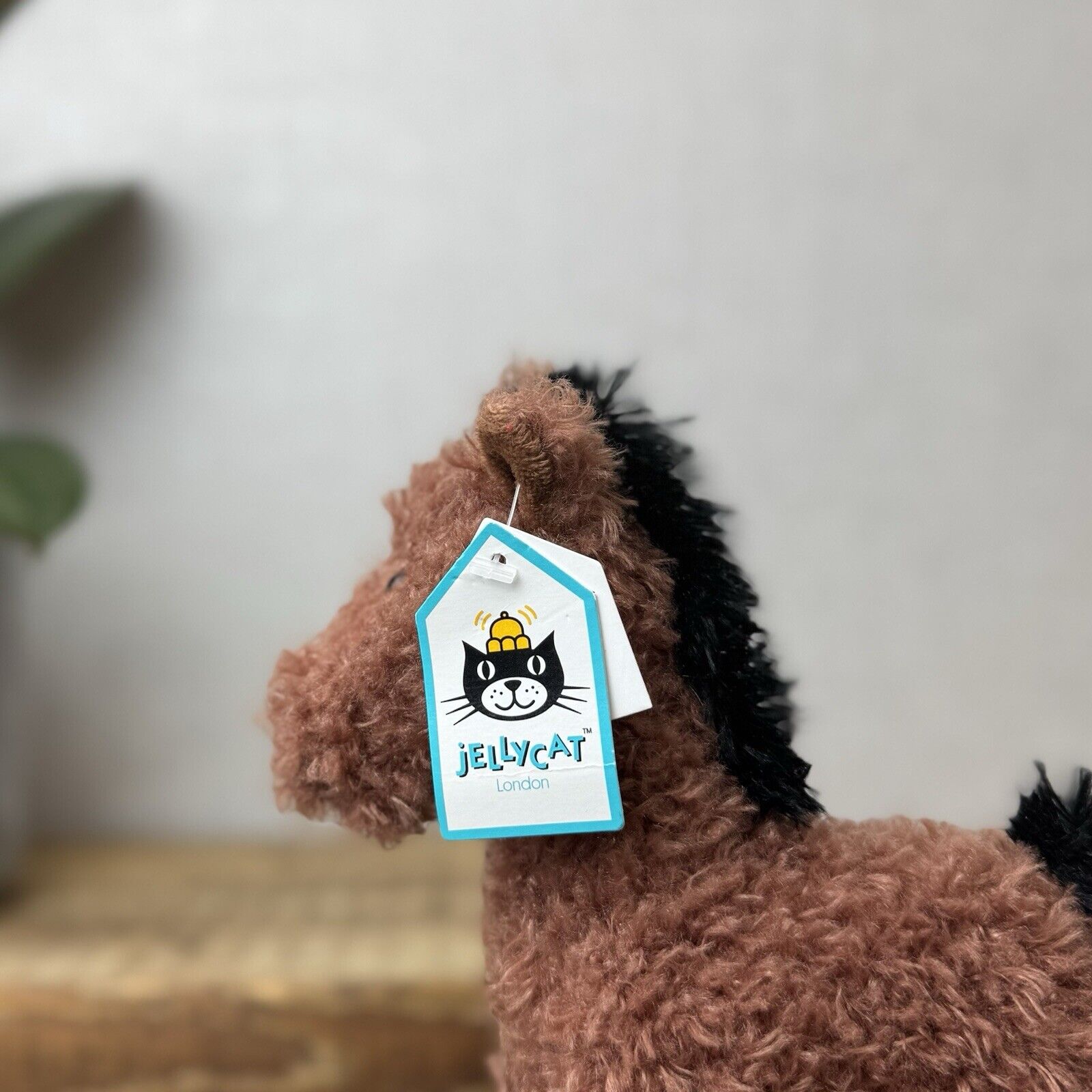 Jellycat Small Caffuffle Pony - Small Curly Hair Horse Brown Retired Rare New 7"