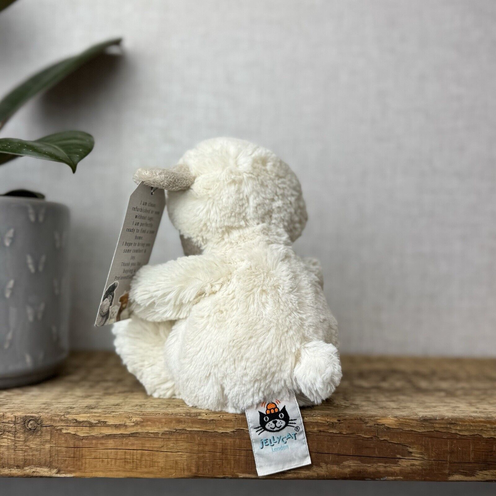 Jellycat Large Poppet Lamb - Cream Poppet Sheep Tiny Pocket Pal Retired 6”