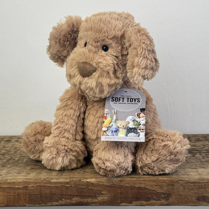 Jellycat Fuddlewuddle Puppy Medium - Light Brown Beige Dog (First Edition) 8"