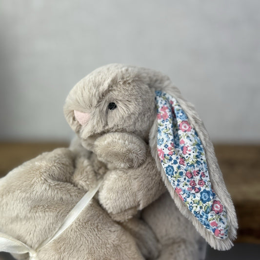 Jellycat Bashful Blue Beige Blossom Bunny Blue Soother - New Without Tags (#2)